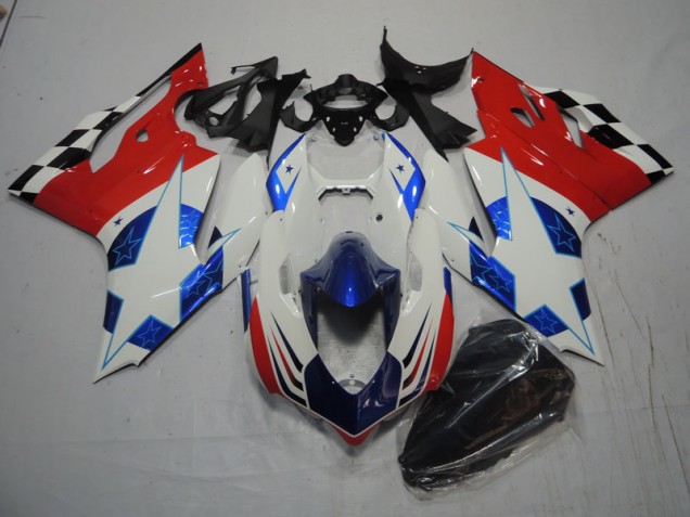 Carénage Moto Ducati 1199 2011-2014 - Blanc Bleu Rouge Carénage Moto Ducati 1199 2011-2014 - Blanc Bleu Rouge