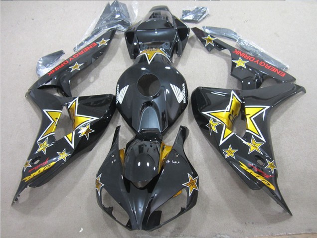 Carénage Moto Honda CBR 1000 RR 2006-2007 - Noir Jaune Énergie DRINK Carénage Moto Honda CBR 1000 RR 2006-2007 - Noir Jaune Énergie DRINK
