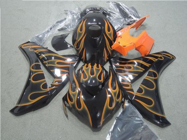 Carénage Moto Honda CBR 1000 RR 2008-2011 - Noir Orange Flamme
