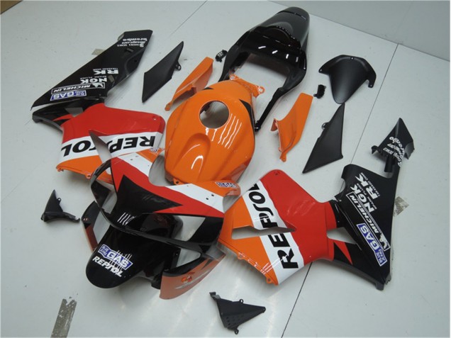 Carénage Moto Honda CBR 600 RR 2003-2004 - Orange Rouge Noir Repsol Carénage Moto Honda CBR 600 RR 2003-2004 - Orange Rouge Noir Repsol