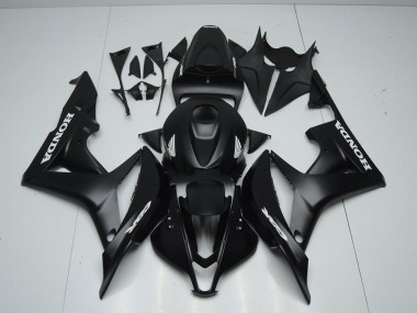 Carénage Moto Honda CBR 600 RR 2007-2008 - Noir Mat avec Blanc Décalque