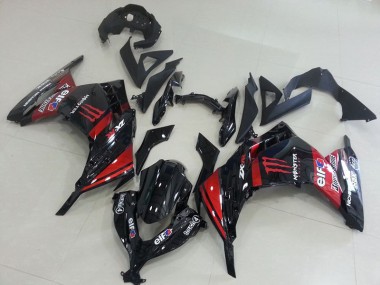Carénage Moto Kawasaki ZX 300R 2013-2016 - Noir Rouge Monster