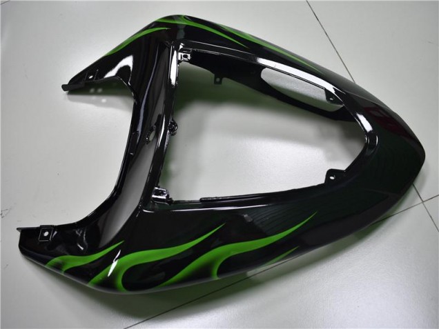 Carénage Moto Kawasaki ZX10R 2006-2007 - Noir Vert Flamme