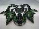 Carénage Moto Kawasaki ZX10R 2006-2007 - Noir Vert Flamme