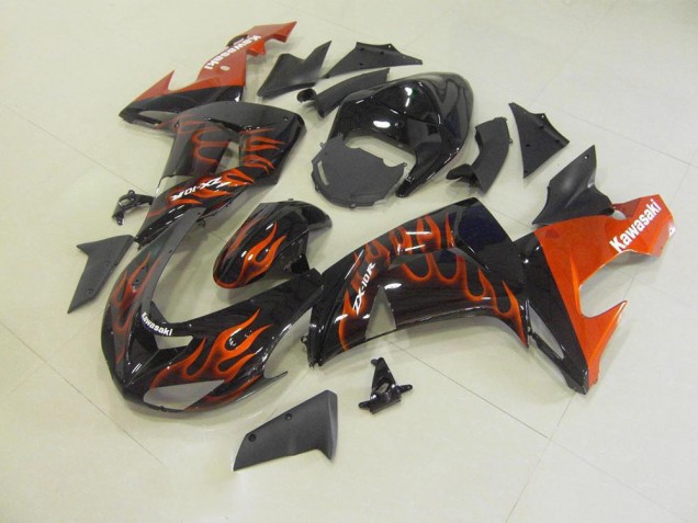 Carénage Moto Kawasaki ZX10R 2006-2007 - Orange Flamme Carénage Moto Kawasaki ZX10R 2006-2007 - Orange Flamme