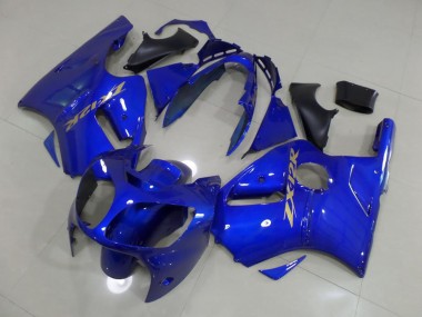 Carénage Moto Kawasaki ZX12R 2000-2001 - Bleu avec Or Décalque