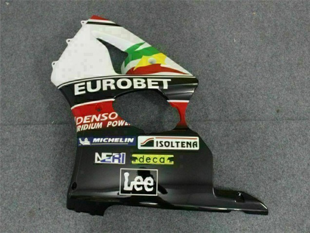 Carénage Moto Kawasaki ZX6R 2000-2002 - Noir Blanc Eurobet Carénage Moto Kawasaki ZX6R 2000-2002 - Noir Blanc Eurobet