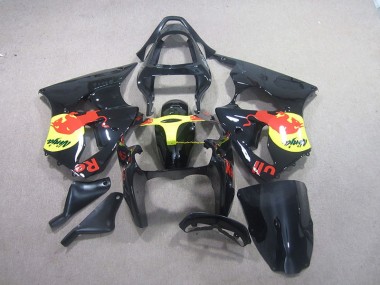 Carénage Moto Kawasaki ZX6R 2000-2002 - Noir Jaune Red Bull Ninja