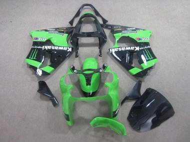 Carénage Moto Kawasaki ZX6R 2000-2002 - Noir Vert Monster