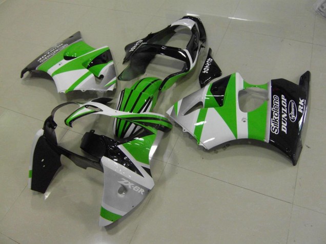 Carénage Moto Kawasaki ZX6R 2000-2002 - Vert Blanc Bande Carénage Moto Kawasaki ZX6R 2000-2002 - Vert Blanc Bande