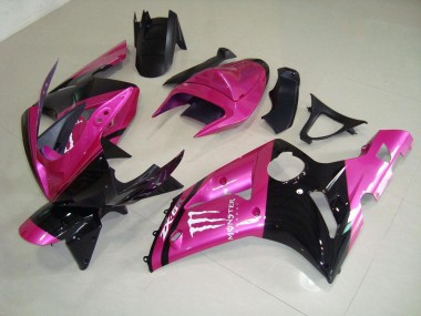 Carénage Moto Kawasaki ZX6R 2003-2004 - Rose Noir Monster