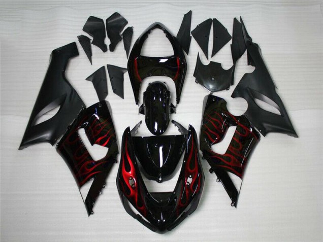 Carénage Moto Kawasaki ZX6R 2005-2006 - Rouge Noir Carénage Moto Kawasaki ZX6R 2005-2006 - Rouge Noir