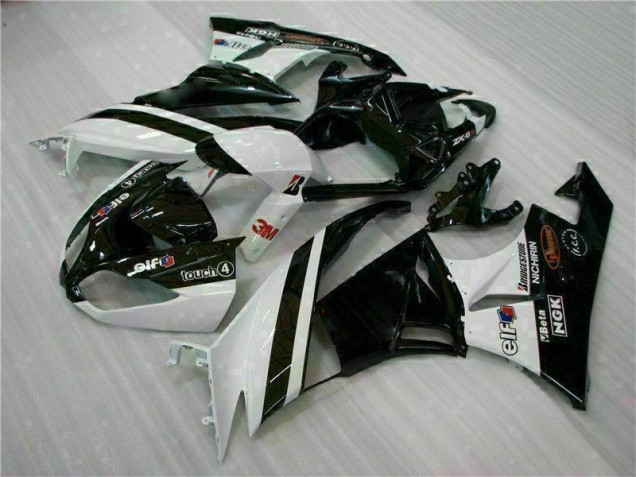 Carénage Moto Kawasaki ZX6R 2009-2012 - Noir Blanc 3M Touch4 Carénage Moto Kawasaki ZX6R 2009-2012 - Noir Blanc 3M Touch4
