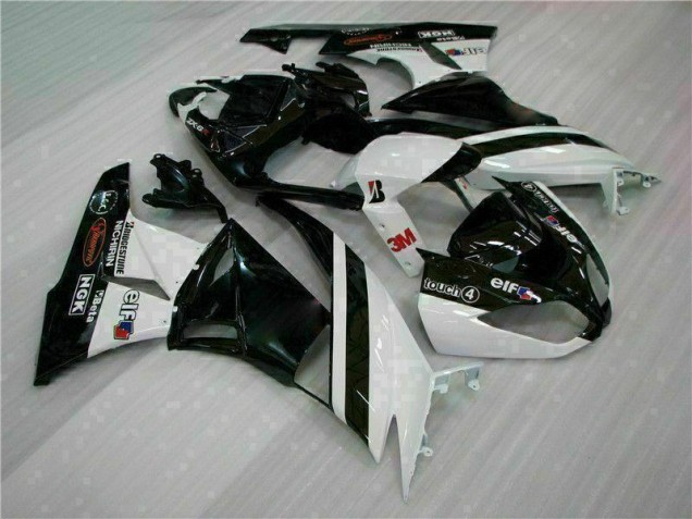 Carénage Moto Kawasaki ZX6R 2009-2012 - Noir Blanc 3M Touch4 Carénage Moto Kawasaki ZX6R 2009-2012 - Noir Blanc 3M Touch4