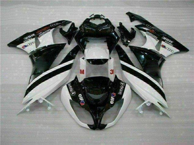 Carénage Moto Kawasaki ZX6R 2009-2012 - Noir Blanc 3M Touch4 Carénage Moto Kawasaki ZX6R 2009-2012 - Noir Blanc 3M Touch4