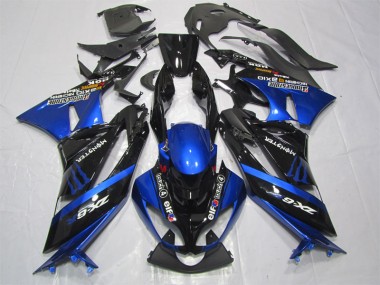 Carénage Moto Kawasaki ZX6R 2009-2012 - Noir Bleu Monster