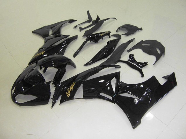 Carénage Moto Kawasaki ZX6R 2009-2012 - Noir avec Or Décalque Carénage Moto Kawasaki ZX6R 2009-2012 - Noir avec Or Décalque