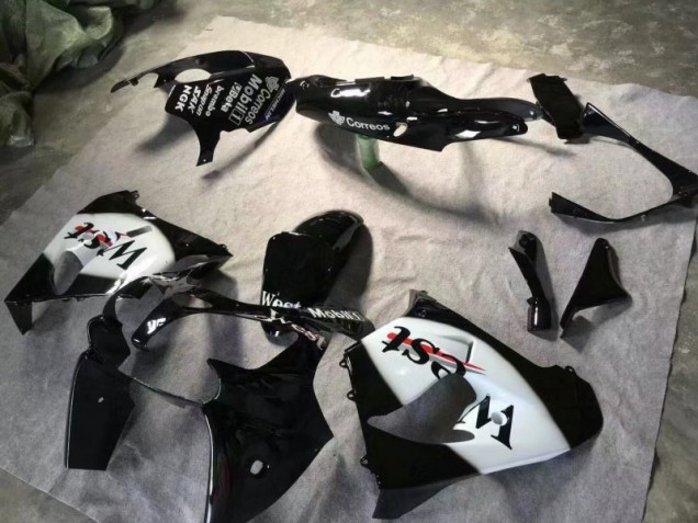 Carénage Moto Kawasaki ZX9R 2000-2001 - Noir Brillant Blanc Carénage Moto Kawasaki ZX9R 2000-2001 - Noir Brillant Blanc