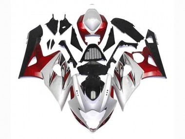 Carénage Moto Suzuki GSXR 1000 K5 2005-2006 - Argent Rouge Noir
