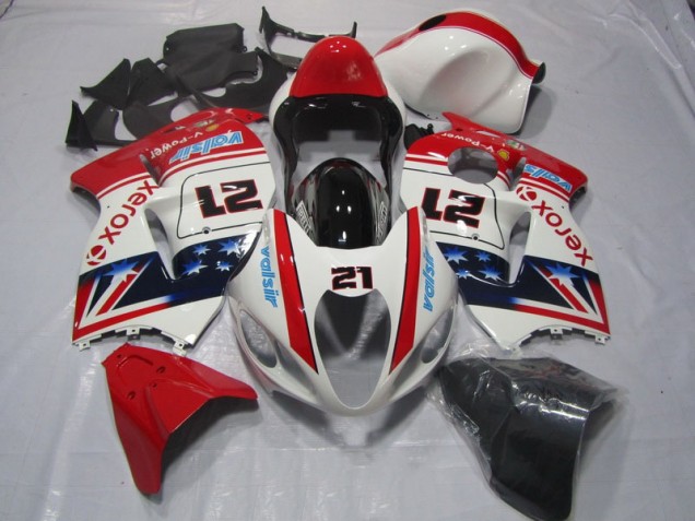 Carénage Moto Suzuki GSXR 1300 Hayabusa 1996-2007 - Blanc Rouge Xerox 21 Carénage Moto Suzuki GSXR 1300 Hayabusa 1996-2007 - Blanc Rouge Xerox 21