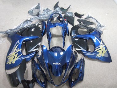 Carénage Moto Suzuki GSXR 1300 Hayabusa 2008-2019 - Bleu Blanc Or Décalque