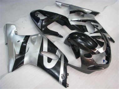 Carénage Moto Suzuki GSXR 600 / 750 K1 K2 K3 2001-2003 - Argent Noir