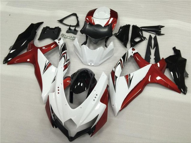 Carénage Moto Suzuki GSXR 600 / 750 K8 2008-2010 - Blanc Rouge Noir Carénage Moto Suzuki GSXR 600 / 750 K8 2008-2010 - Blanc Rouge Noir