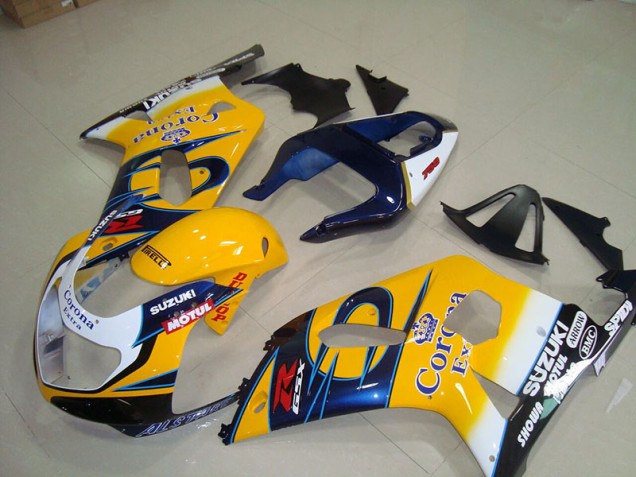 Carénage Moto Suzuki GSXR 750 K1 K2 K3 2001-2003 - Jaune Bleu Corona Extra Motul Carénage Moto Suzuki GSXR 750 K1 K2 K3 2001-2003 - Jaune Bleu Corona Extra Motul