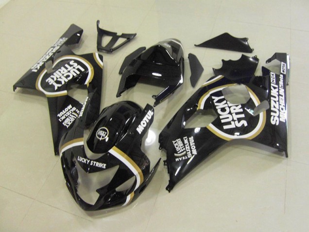 Carénage Moto Suzuki GSXR 750 K4 2004-2005 - Noir Blanc Lucky Strike Motul