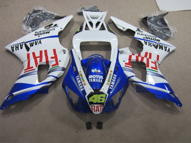 Carénage Moto Yamaha R1 1998-1999 - Bleu Blanc Motul Fiat 46 Carénage Moto Yamaha R1 1998-1999 - Bleu Blanc Motul Fiat 46