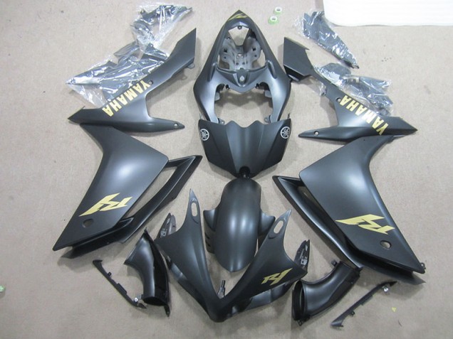 Carénage Moto Yamaha R1 2007-2008 - Noir Or Décalque Carénage Moto Yamaha R1 2007-2008 - Noir Or Décalque