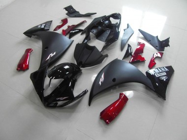 Carénage Moto Yamaha R1 2012-2014 - Noir Mat Rouge