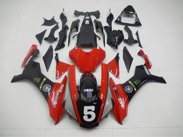 Carénage Moto Yamaha R1 2015-2019 - Noir Rouge 5 Carénage Moto Yamaha R1 2015-2019 - Noir Rouge 5