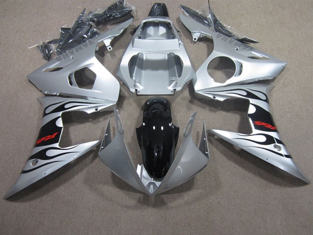 Carénage Moto Yamaha R6 2003-2005 - Argent Noir Rouge Décalque Carénage Moto Yamaha R6 2003-2005 - Argent Noir Rouge Décalque