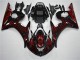 Carénage Moto Yamaha R6 2003-2005 - Noir Rouge Flamme Carénage Moto Yamaha R6 2003-2005 - Noir Rouge Flamme