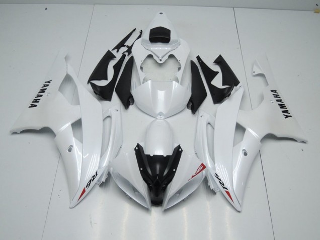 Carénage Moto Yamaha R6 2008-2016 - Blanc Nacré et Rouge Décalque Carénage Moto Yamaha R6 2008-2016 - Blanc Nacré et Rouge Décalque