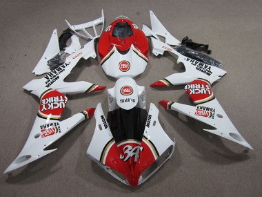 Carénage Moto Yamaha R6 2008-2016 - Rouge Blanc Lucky Strike