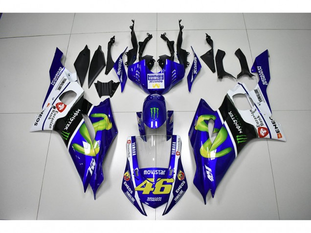 Carénage Moto Yamaha R6 2017-2023 - Monster Bleu Movistar 46