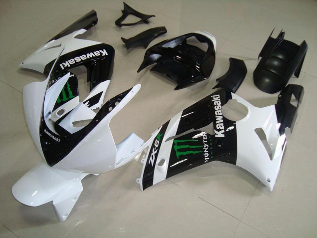 Carénages Moto Kawasaki ZX6R 2003-2004 - Blanc Monster Carénages Moto Kawasaki ZX6R 2003-2004 - Blanc Monster