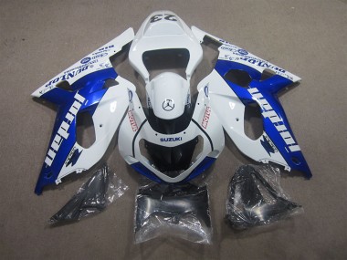 Carénages Moto Suzuki GSXR 600 K1 K2 K3 2001-2003 - Blanc Bleu Motul