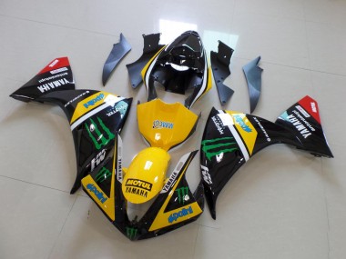 Carénages Moto Yamaha R1 2012-2014 - Jaune Noir Monster