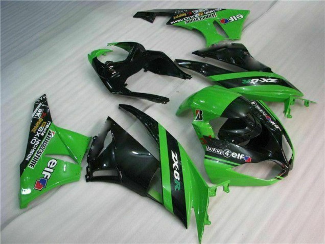 Kit Carénages Motos Kawasaki ZX6R 2009-2012 - Noir Vert Kit Carénages Motos Kawasaki ZX6R 2009-2012 - Noir Vert
