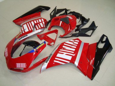 Kit Carénages Motos Complet Ducati 848 1098 1198 2007-2014 - Rouge Blanc