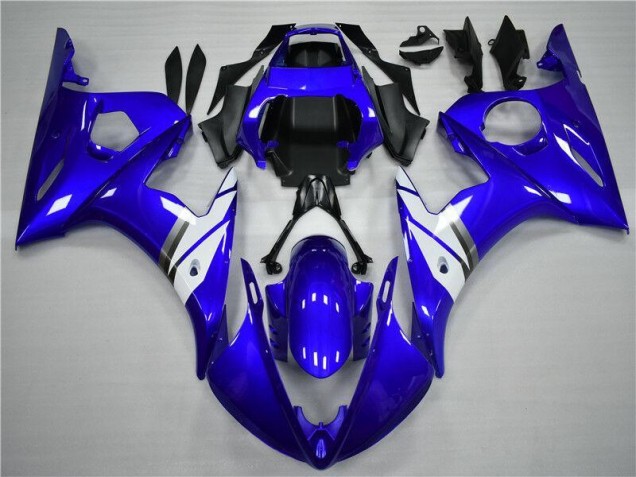 Kit Carénages Motos Complet Yamaha R6 2003-2005 - Bleu Blanc Kit Carénages Motos Complet Yamaha R6 2003-2005 - Bleu Blanc