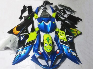 Acheter Carénages Moto Yamaha YZF R6 2008-2016 - Bleu Jaune Noir Requin