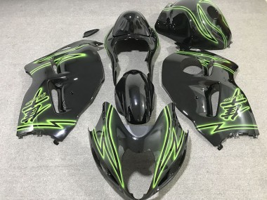 Acheter Carénages Moto Suzuki GSXR 1300 1996-2007 - Noir Brillant Vert Lightning