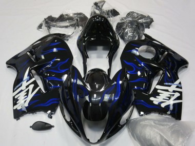 Acheter Carénages Moto Suzuki GSXR 1300 1996-2007 - Noir Brillant Bleu Flamme
