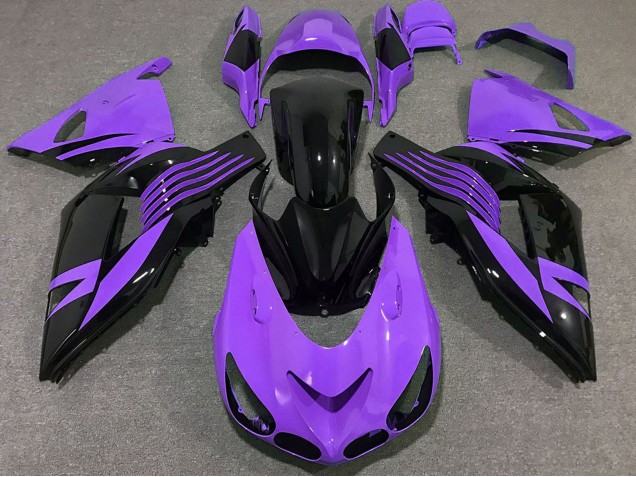 Carénage Moto Kawasaki ZX14R 2006-2011 - Violet Noir Brillant
