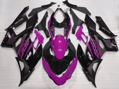 Acheter Carénages Moto Kawasaki Ninja 400 2018-2024 - Violet Noir Brillant Noir Mat OEM Style