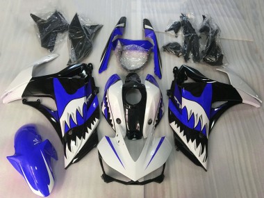 Acheter Carénages Moto Yamaha R3 2015-2018 - Blanc Bleu Noir Brillant Requin